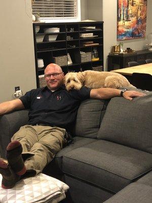 Dogs love Joe Water Heater!