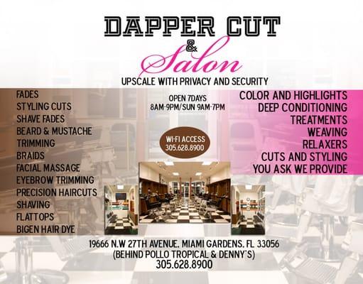 View inside Dapper Cut .