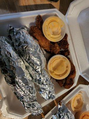 Chicken katsu tenders and cinnamon toast crunch dogs