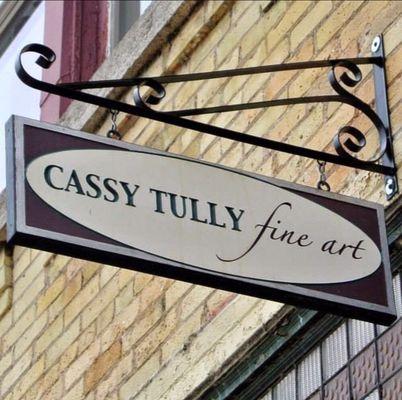 Cassy Tully - Fine Art storefront sign at 437 East Mill Street, in the heart of historic downtown Plymouth, WI.