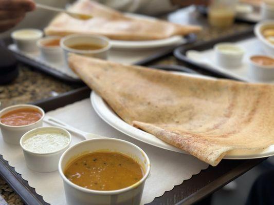 Mylapore Special Dosa with Sambar and amazing chutneys