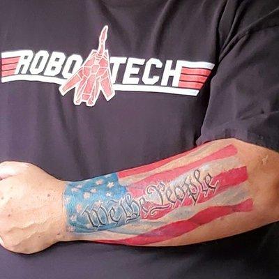 Patriotic tattoo done by Tommy.