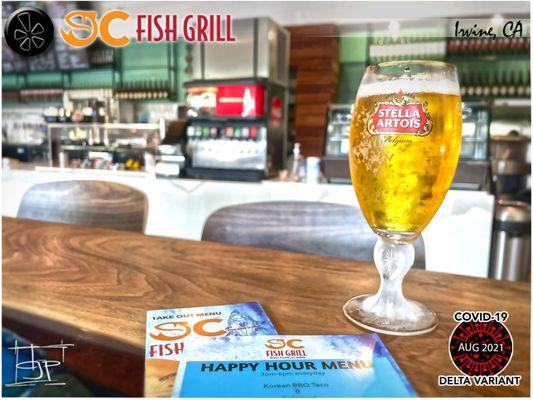 Aloha Friday! Happy Hour- Ahi poke & Stella! "Buggah was winnahs!"