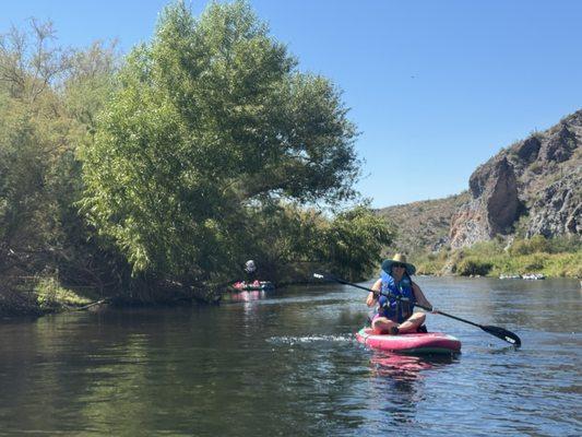 My wife riding a Redline Paddle board