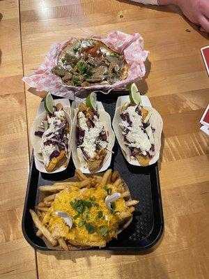 Top to bottom Gyro delicious! Chicken Bacon Ranch Tacos Betsie Fries!!!  Can't go wrong! And a Bar as well!!