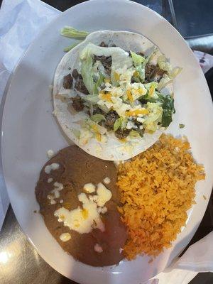 Tacos, Quacamole, and a quesadilla