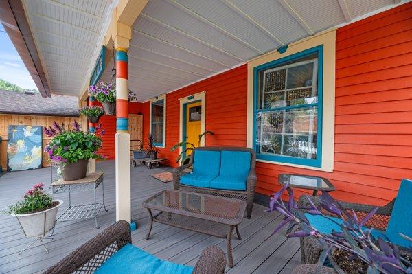 Enjoy Wine on the Covered Porch