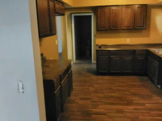 Cabinetry and flooring.