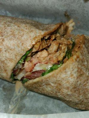 Bbq chicken wrap