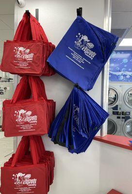 We have bags for your drop off laundry.