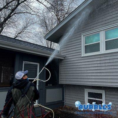 Home exterior pressure washing