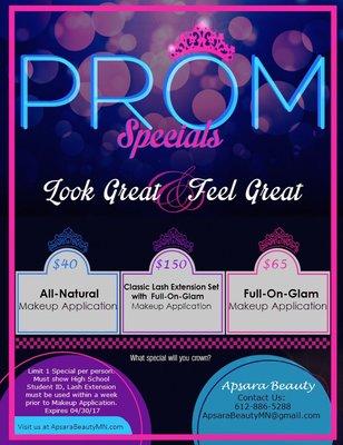 Spring Prom Specials!!