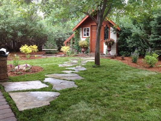 Natural stone walkway