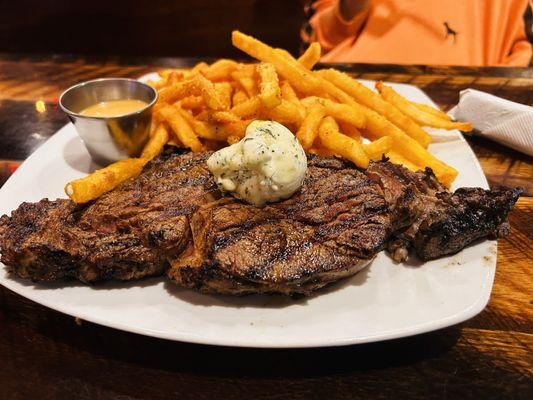 Ribeye with fries