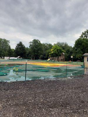 The mini golf course after an afternoon rain