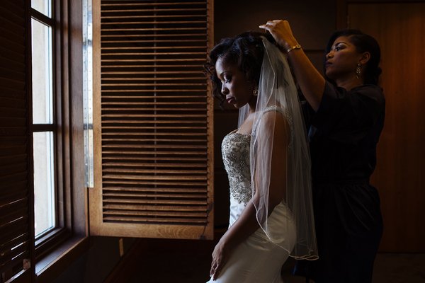 The final touches before she heads down the aisle