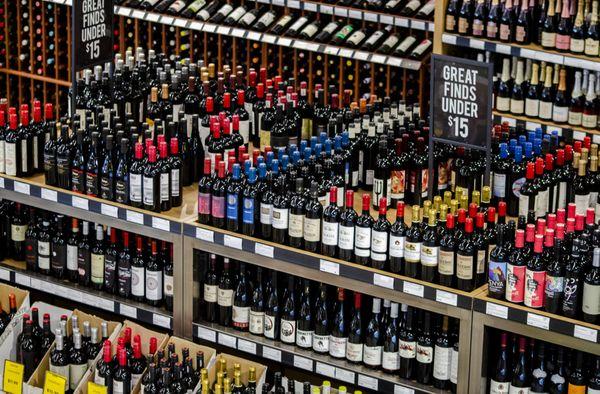 Huge selection of wines under $15