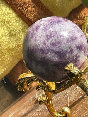 Lepidolite mini sphere & gold stand  (All from this shop)