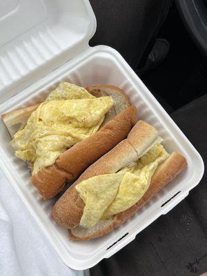 egg sausage cheese long roll