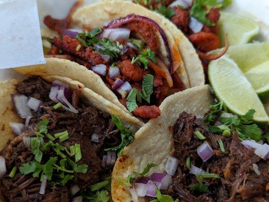 Barbacoa and Pastor Tacos