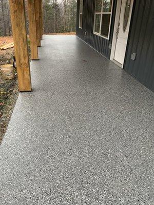 Exterior slip resistant polyurea flooring. 10x stronger then epoxy, UV stable, and will never peel up, chip away, or crack, guaranteed.