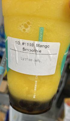 Mango smoothie with wrong topping