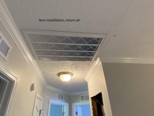 New return air in ceiling