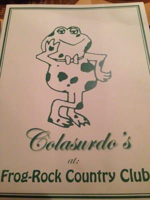 The front of the menu at Frog Rock.