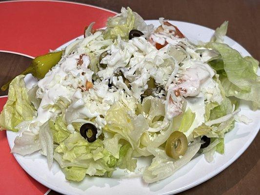 Fresh salad with house made ranch