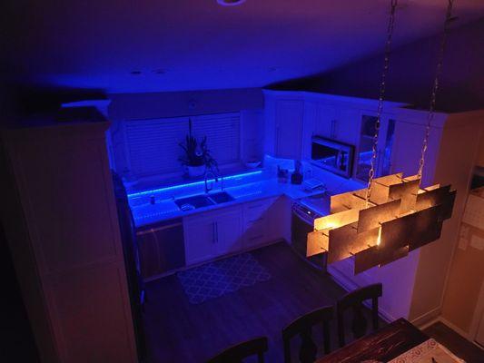 Lighting done after George amazing counter top and backsplash work.