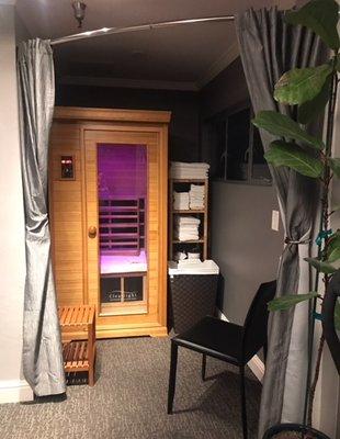 Clear light Infrared Sauna- in office! Treat yourself!