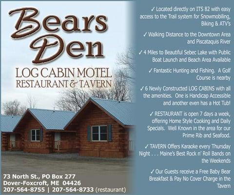 Bears Den Motel, Restaurant and Tavern