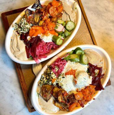 Make your own falafel bowl and veggie bowl with all the fixins!