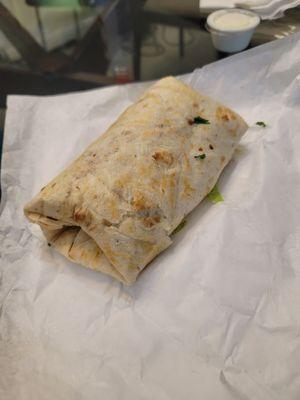 Chicken burrito.  Large for the price