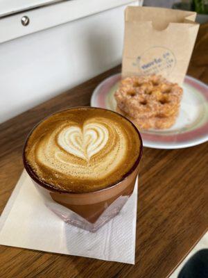 Cortado w/ Mexican buñuelos