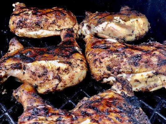 Grilled Chicken Quarters. Meat purchased from @SyronsMarket.