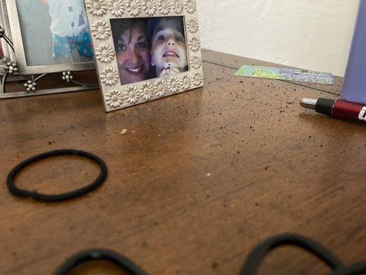 Look close there is debris all over my desk from the air duct cleaning.  Unbelievable!