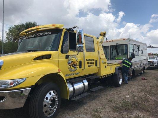 Medium Duty towing a RV