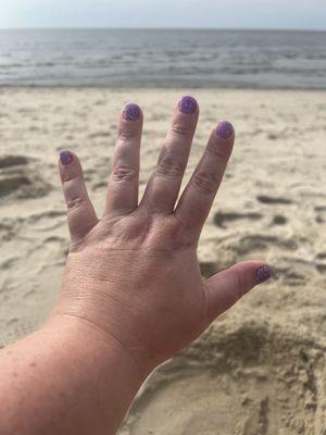 Purple Sparkly Nails