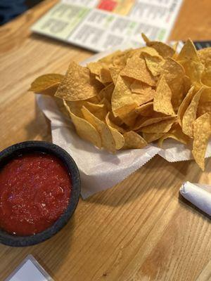 Complimentary chips and salsa