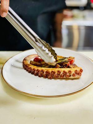 Plating Grilled Octopus