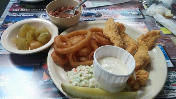 Fried fish lunch plate.