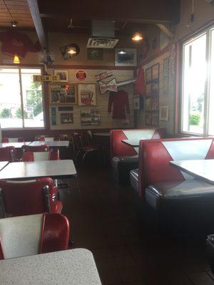 Interior of restaurant is filled 50s decor and is diner!!! Looks great!!!