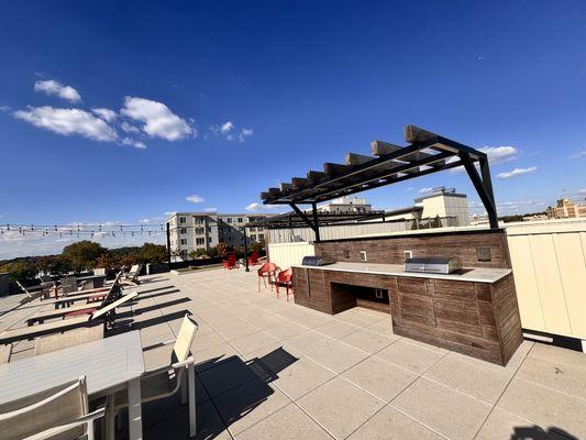 Grills setup on a nice roof lumber personalized design