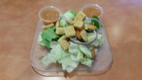 House salad with Cajun vinaigrette.