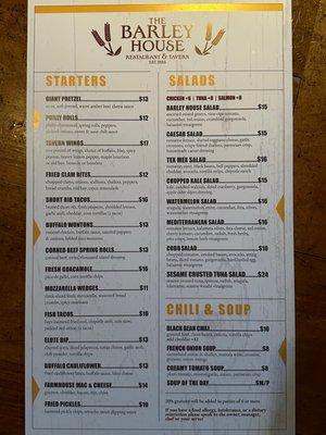 Food menu