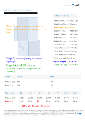 Sample of roof report which can be used to shop our online catalog.