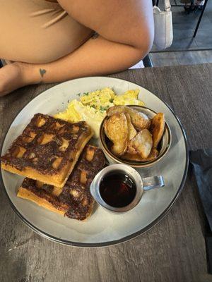 French waffles and eggs