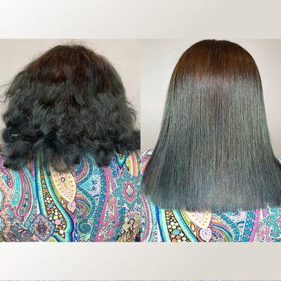 Before/After Keratin Hair Treatment