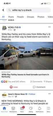 Willie Ray's Q Shack helping people in need!